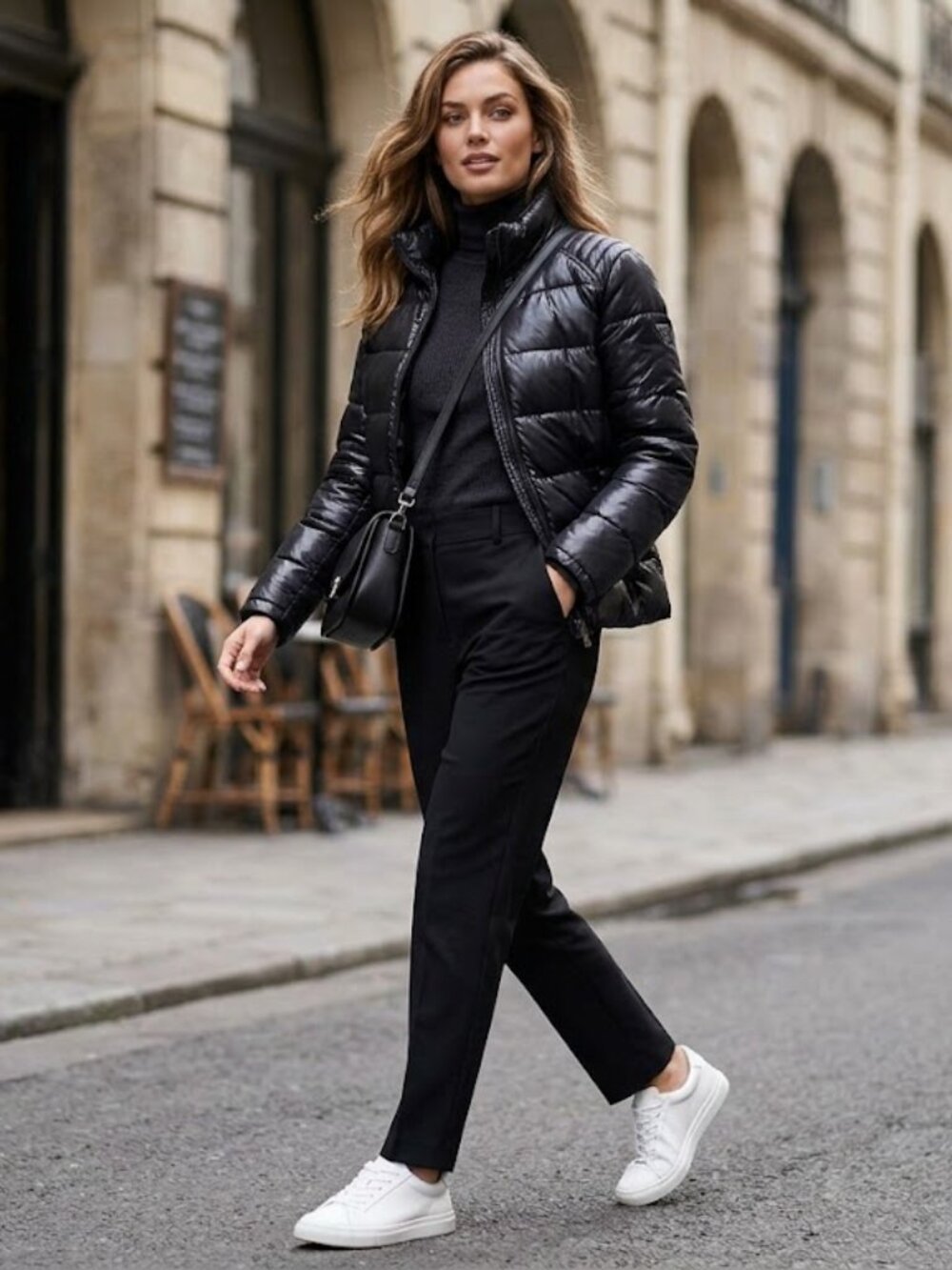 Guess Small Black Quilted Jacket Small